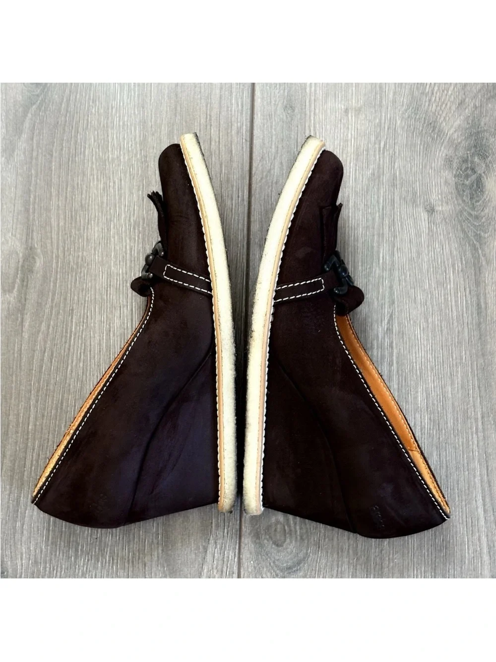 Arche Suede Wedge Loafers Sz 37.5 / 6.5 Chocolate Brown France Comfort Academia